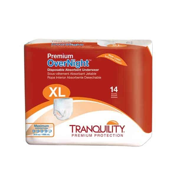 Image of Best Overnight Tranquility Adult Disposable Underwear Extra Large Size Bag